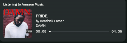 Discord Rich Presence showing a track, artwork and playback timer